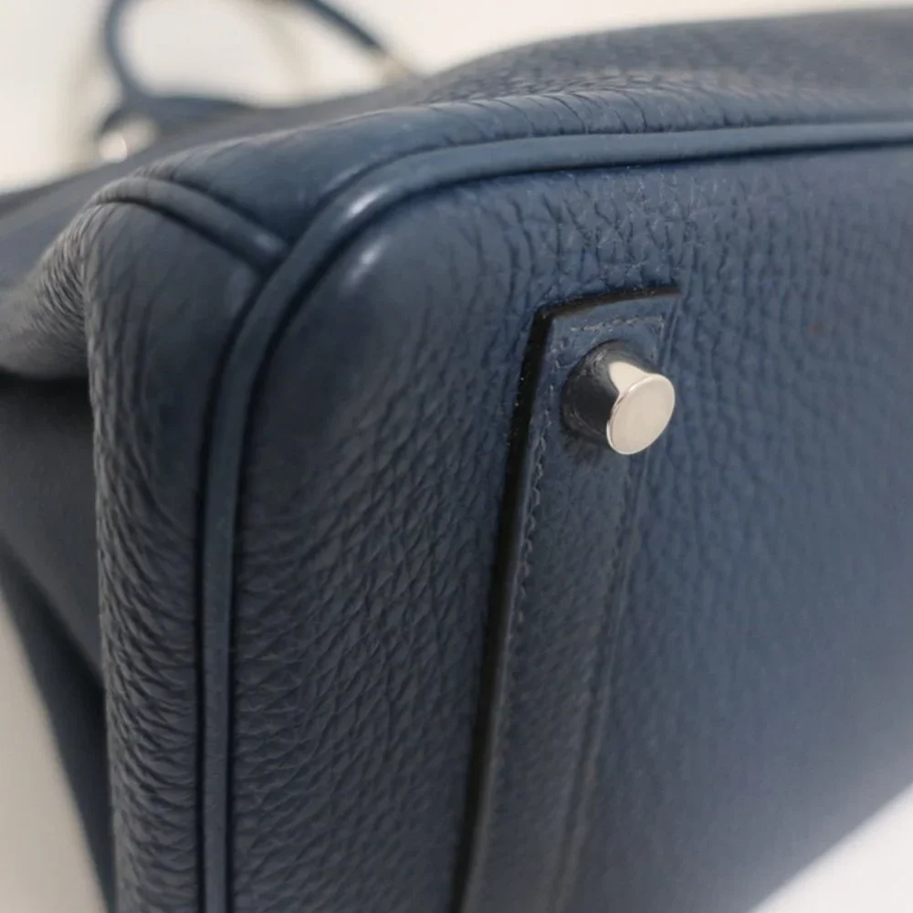 HERMES BIRKIN 35CM BLUE DE MALT CLEMENCE LEATHER PALLADIUM HARDWARE 2009 - Picture 15 of 16